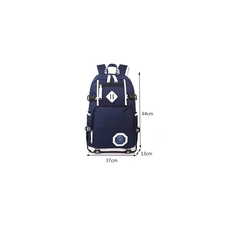 Fashion Student Backpack Daypack Travel Laptop Bag - Black