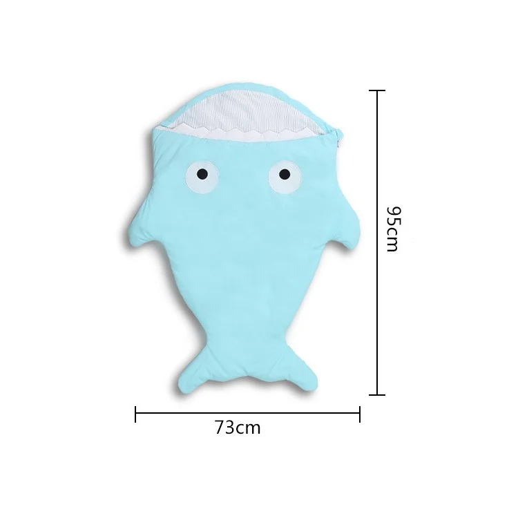 Shark Bites Baby Sleeping Bag Newborn Sacks Swaddling Blanket - Blue