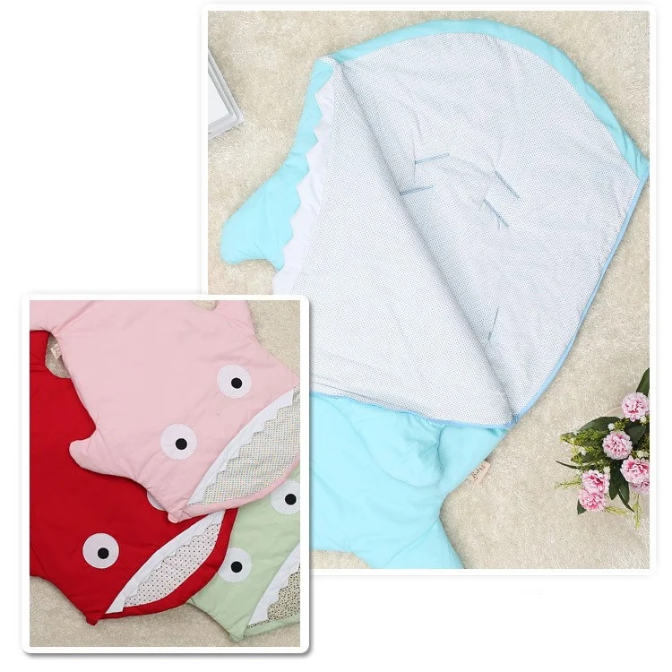 Shark Bites Baby Sleeping Bag Newborn Sacks Swaddling Blanket - Blue
