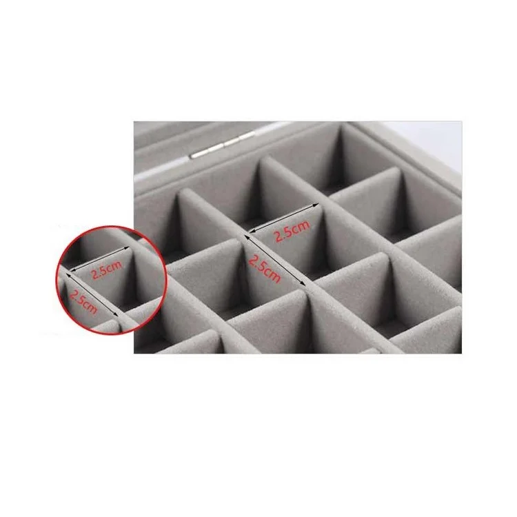 Wooden Jewelry Box Storage Organizer Case Holder with 24 Section - Purple