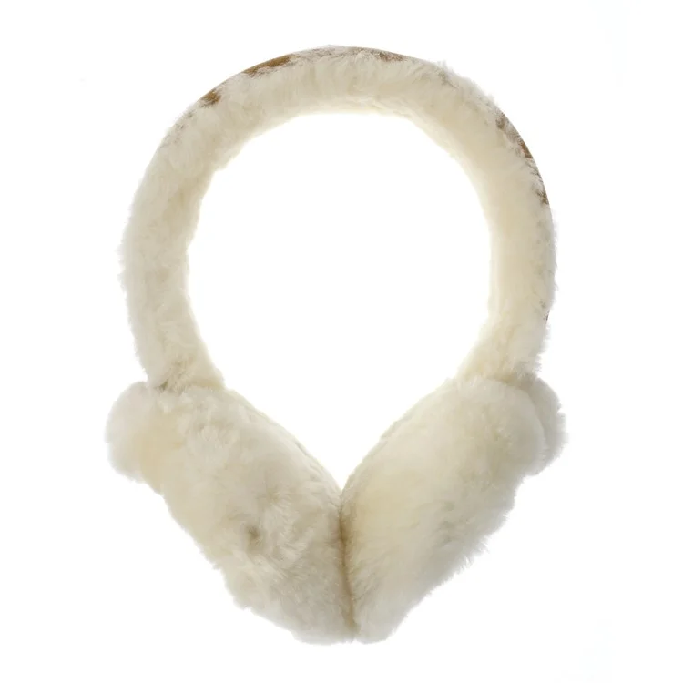 Fluffy Wool Warm Earmuffs Windproof Winter Ear Protector - Khaki