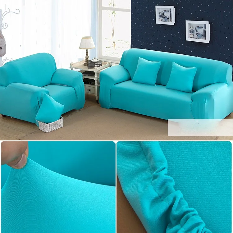 Sofa Slipcover Furniture Couch Protector Cover Four-Seater - Baby Blue