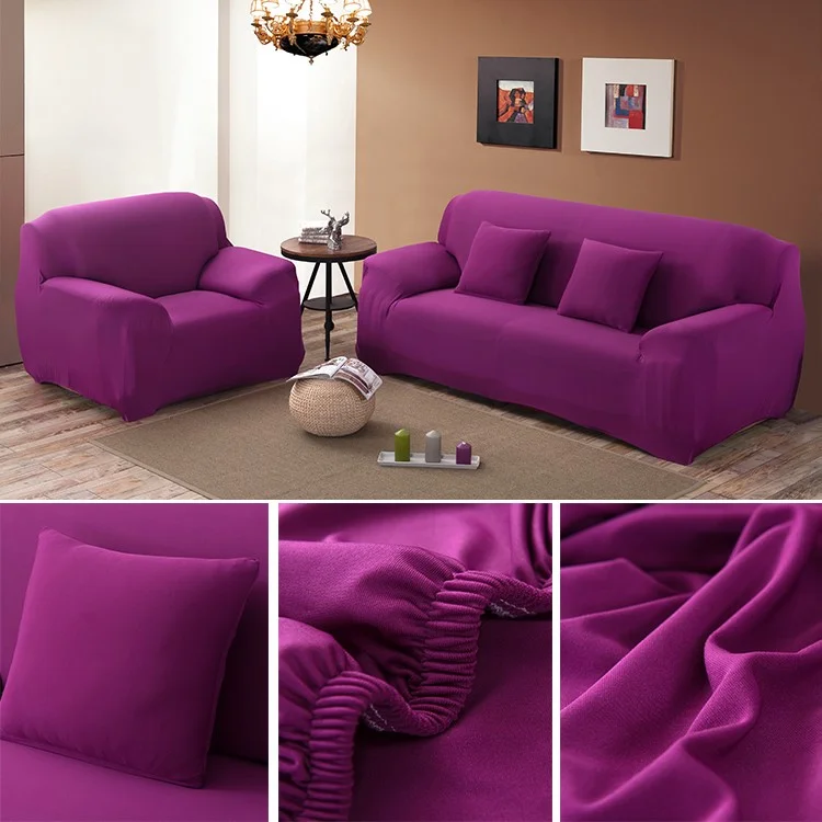 Four-Piece Anti-slip Sofa Furniture Protector Cover - Dark Purple
