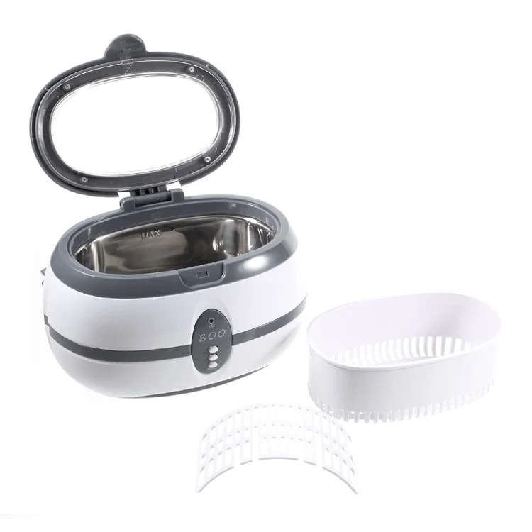 VGT-800 Mini Household Ultrasonic Cleaner Stainless Steel Tank for Jewelry Glasses Watchband - EU Plug