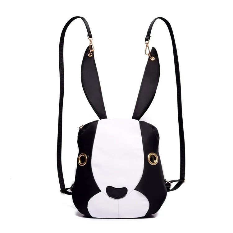 Big Ears Bunny Shape Backpack Leisure Nylon Rucksack - White