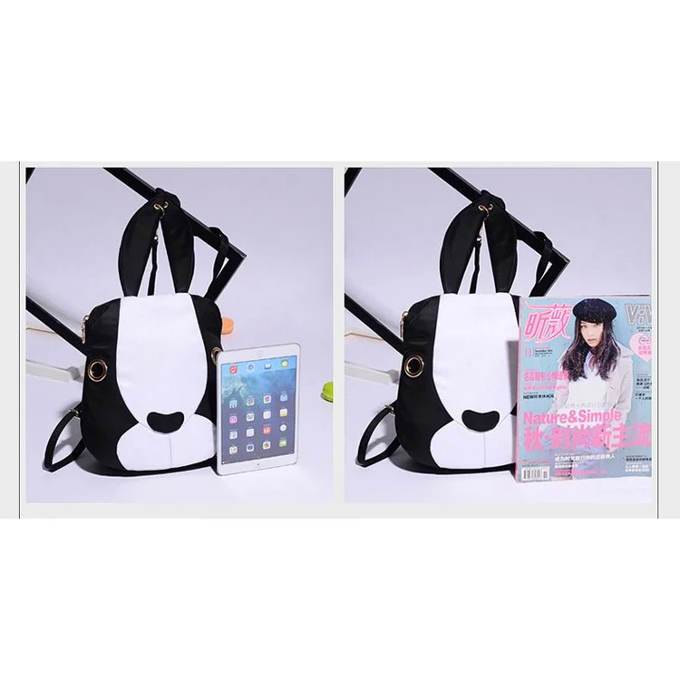 Big Ears Bunny Shape Backpack Leisure Nylon Rucksack - White