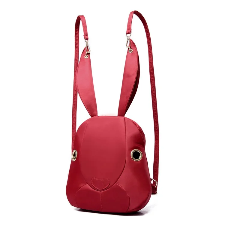 Fashion Big Ears Rabbit Girls Backpack Leisure School Bag - Red