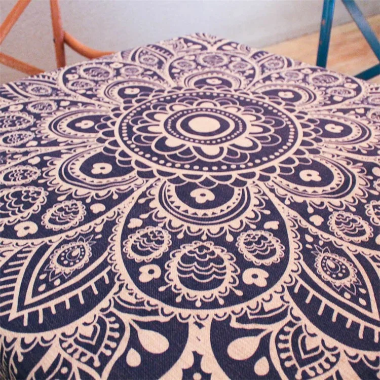 Quadratische Baumwoll-Leinentischdecke 85 x 85 cm - Henna-Lotus