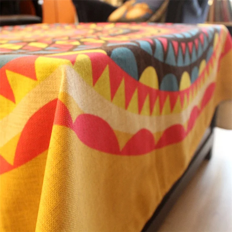Square Cotton Linen Tablecloth Dining Living Room Table Cover - Bohemia Pattern