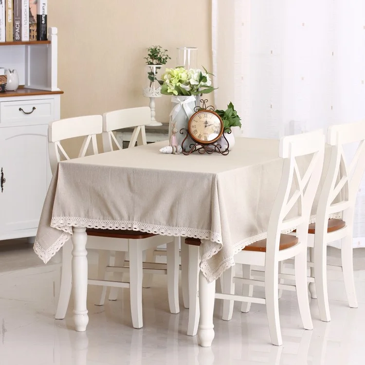 140 x 140cm Square Pure Color Tablecloth Cotton Linen Table Cover
