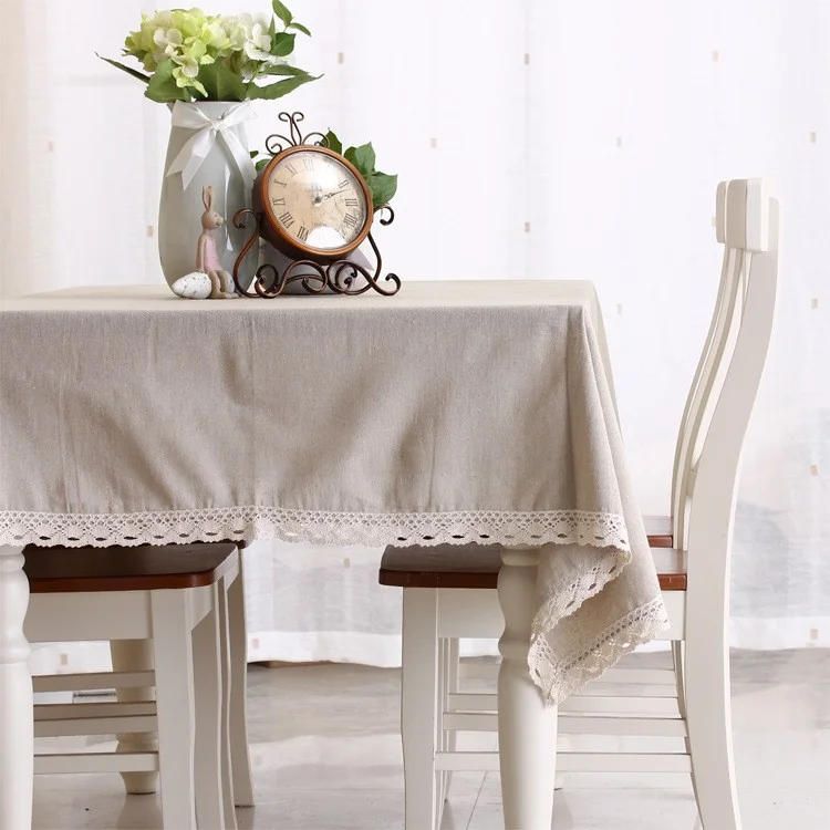 140 x 140cm Square Pure Color Tablecloth Cotton Linen Table Cover
