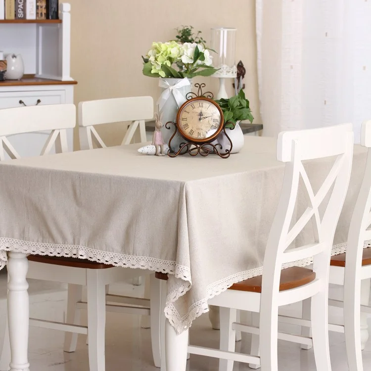 140 x 140cm Square Pure Color Tablecloth Cotton Linen Table Cover