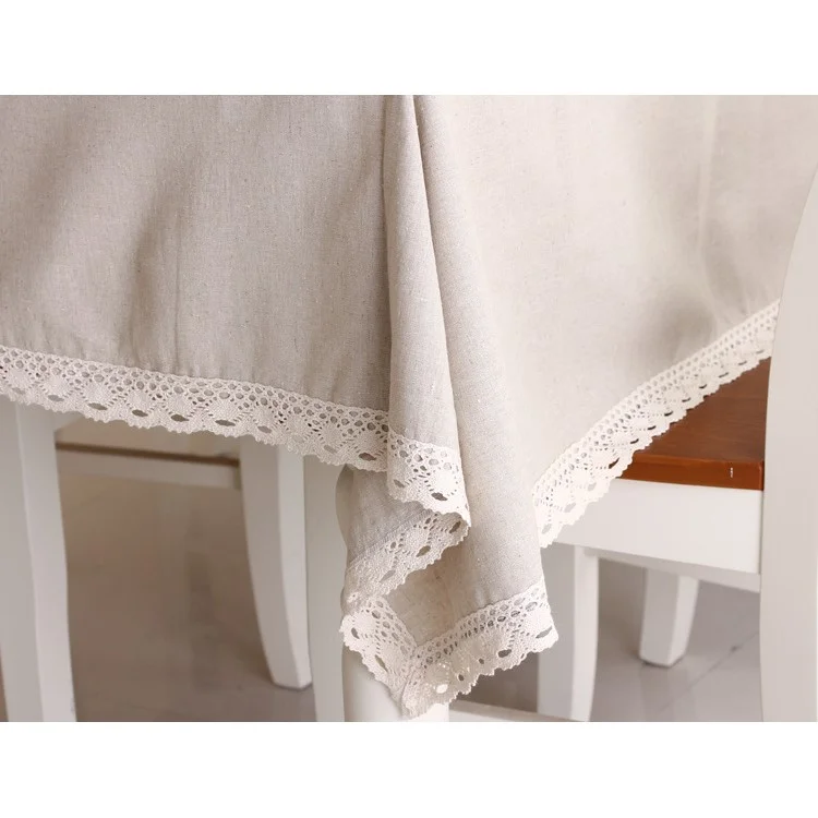 140 x 140cm Square Pure Color Tablecloth Cotton Linen Table Cover