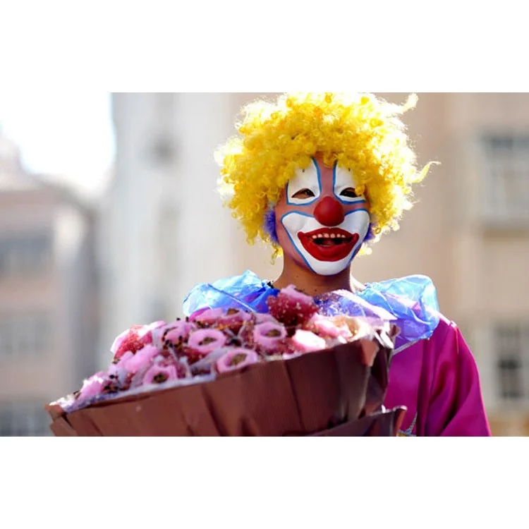 Halloween Costume Party Prop Clown Latex Mask Size: 21 x 17cm - Red