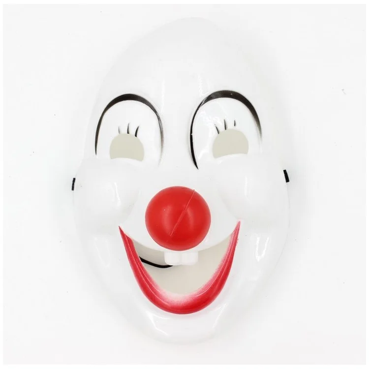 Plastic Women Clown Mask Prop for Halloween Costume Party