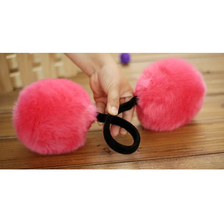 Fluffy Folding Ear Warmers Plush Earmuffs Winter Accessory - Red