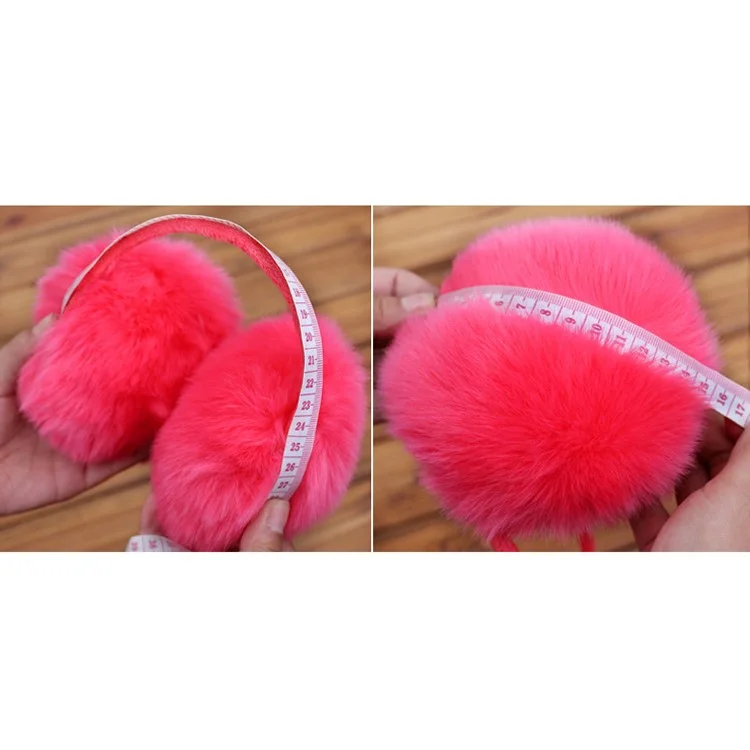 Fluffy Folding Ear Warmers Plush Earmuffs Winter Accessory - Red