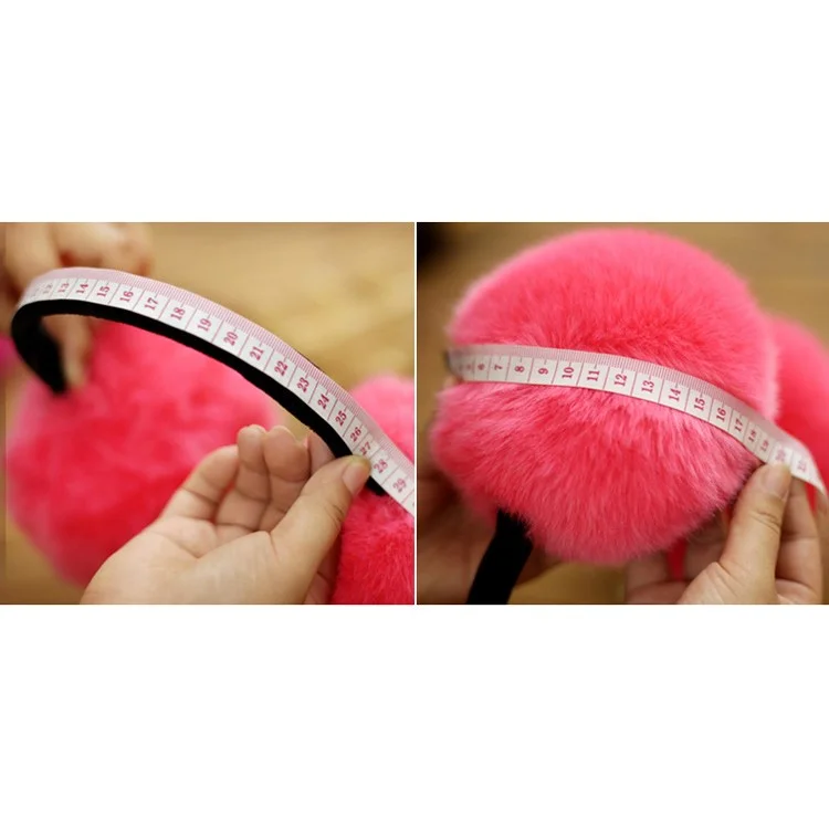 Fluffy Folding Ear Warmers Plush Earmuffs Winter Accessory - Red
