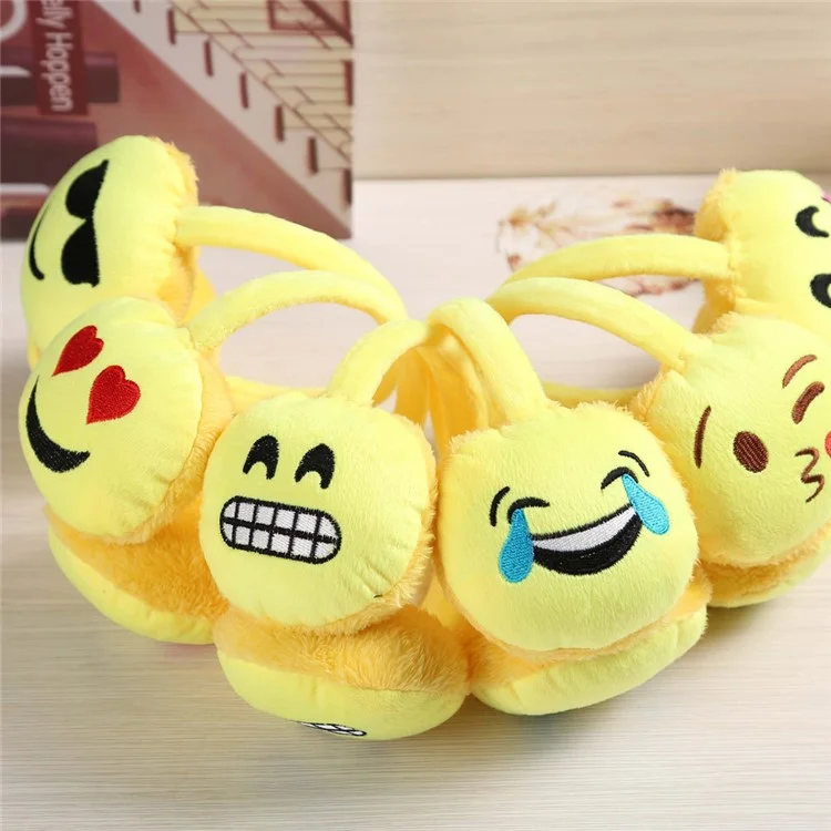 6 Pieces Lovely Emoji Warm Plush Earmuffs Ear Warmer