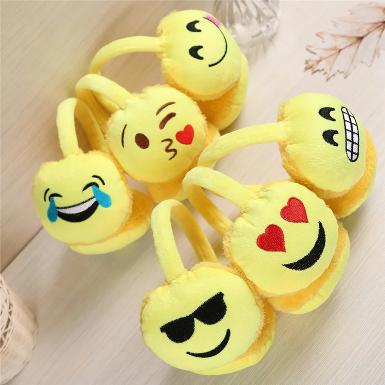 6 Pieces Lovely Emoji Warm Plush Earmuffs Ear Warmer