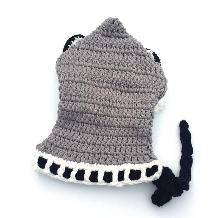 Baby Kids Warm Winter Hat Woolen Earflap Hood Hat with Ears - Grey