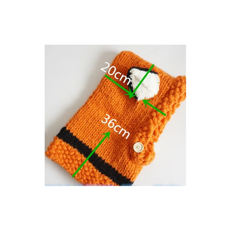 Baby Kids Winter Hat Scarf Woolen Earflap Hood Scarf with Ears - Orange