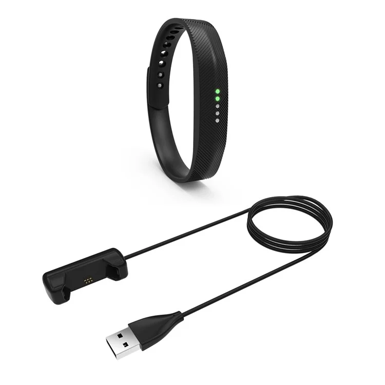 For Fitbit Flex 2 100cm USB Charging Cable Cradle - Black