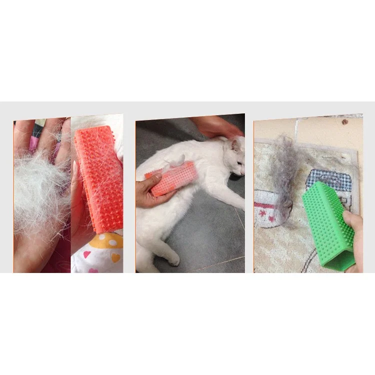 Silicone Pets Shedding Hair Remover Grooming Tool Roller for Puppy Dogs Cats - Orange