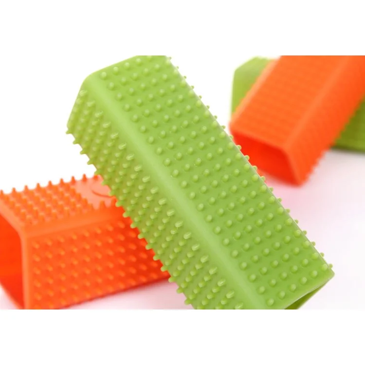 Silicone Puppy Dogs Cats Shedding Hair Remover Brush Grooming Tool - Green