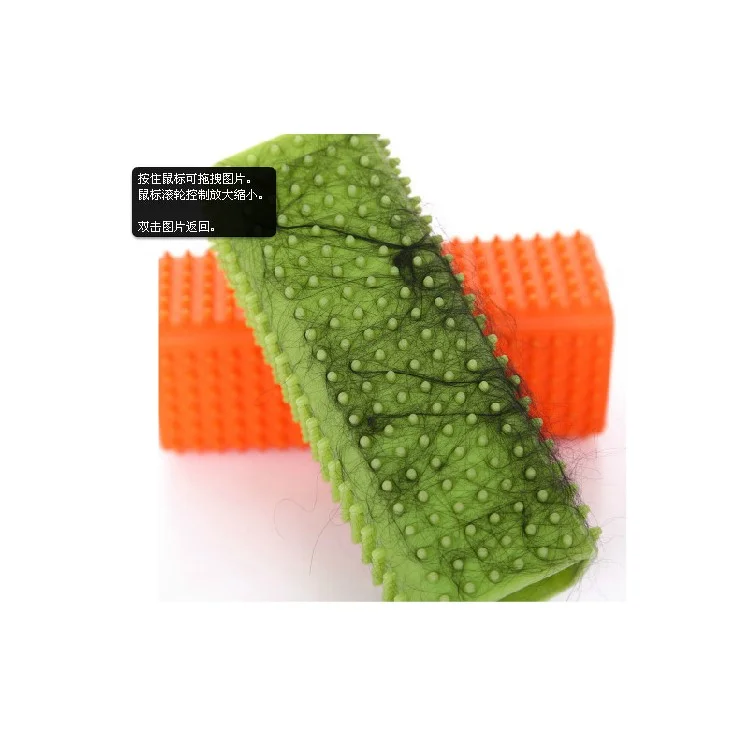 Silicone Puppy Dogs Cats Shedding Hair Remover Brush Grooming Tool - Green