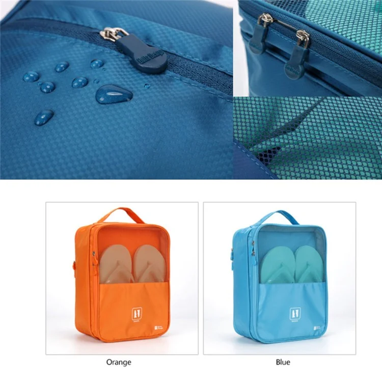 Flight Travel Storage Bag Dual-layer Packing Organizer for Shoes - Dark Blue