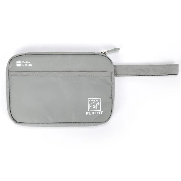 BOTTA DESIGN Multi-function Travel Wallet Passport Bag with Strap, Size: 18.5 x 12.5cm - Grey