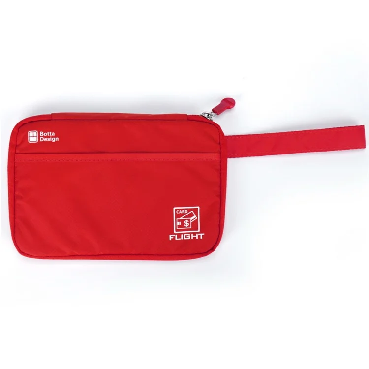 BOTTA DESIGN Travel Wallet Passport Organizer Pouch with Strap, Size: 18.5 x 12.5cm - Red