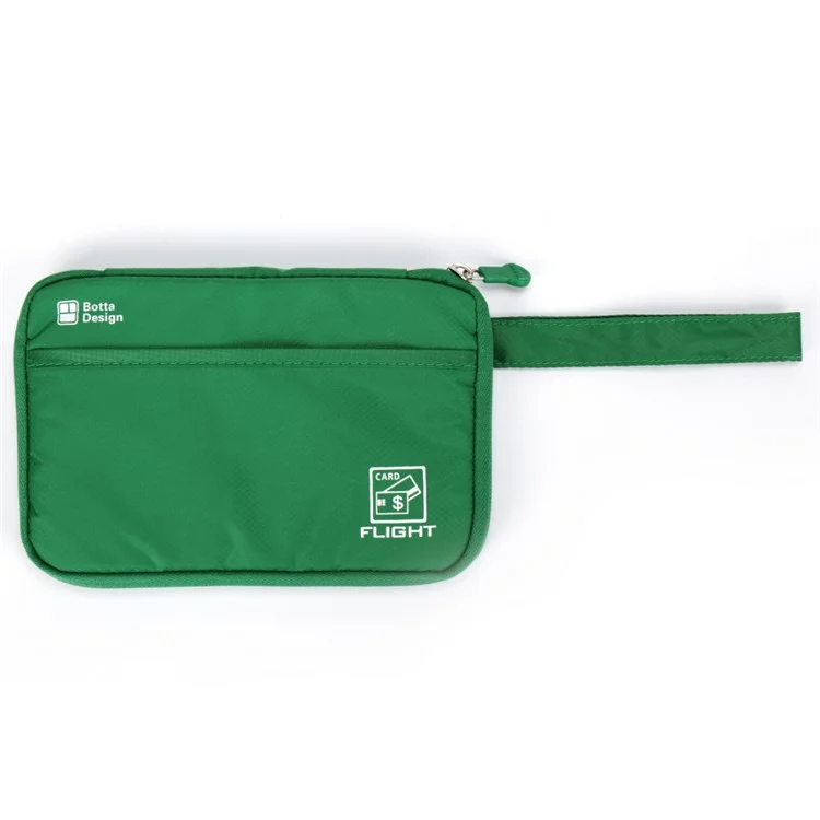 BOTTA DESIGN Passport Organizer Travel Wallet Bag with Strap, Size: 18.5 x 12.5cm - Green