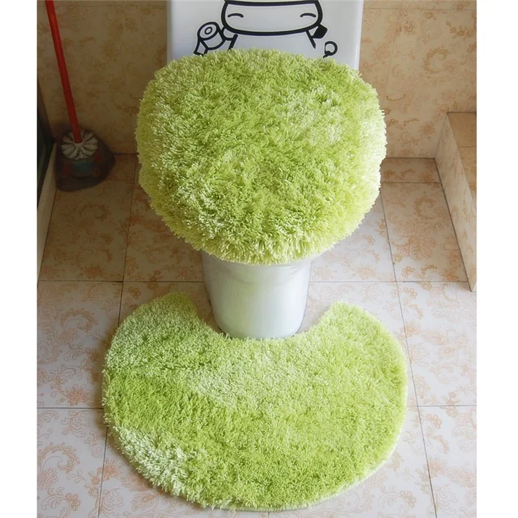 3 Pieces Microfiber Bathroom Rug Set - Green