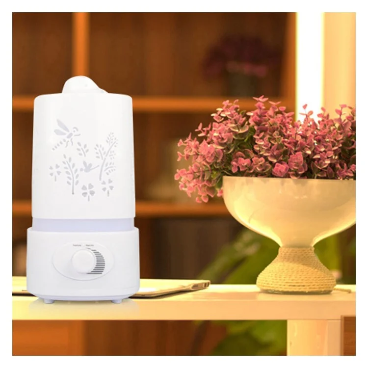 1.5L Ultrasonic Air Humidifier LED Color Changing Aroma Oil Diffuser - White / US Plug