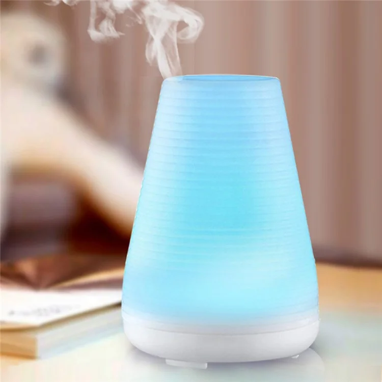 100ml Ultrasonic Essential Oil Diffuser Air Humidifier with LED Color Changing Light - White / US Plug