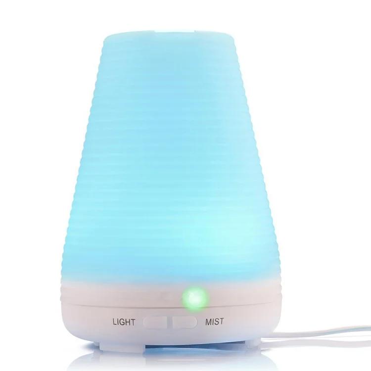 100ml Ultrasonic Essential Oil Diffuser Air Humidifier with LED Color Changing Light - White / US Plug