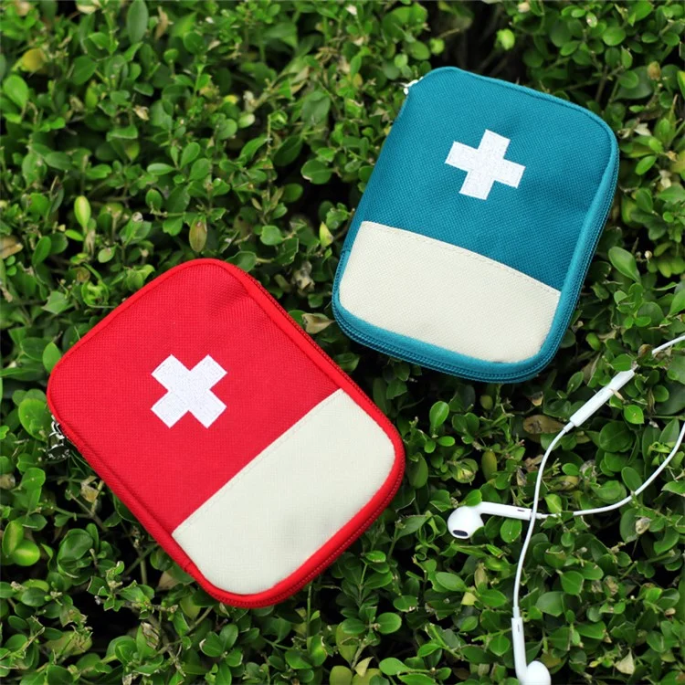 Mini Portable First Aid Bag Emergency Pouch for Camping Hiking Travel - Red