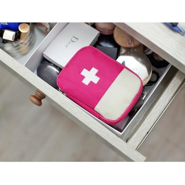 Mini Portable First Aid Bag Emergency Pouch Case - Rose