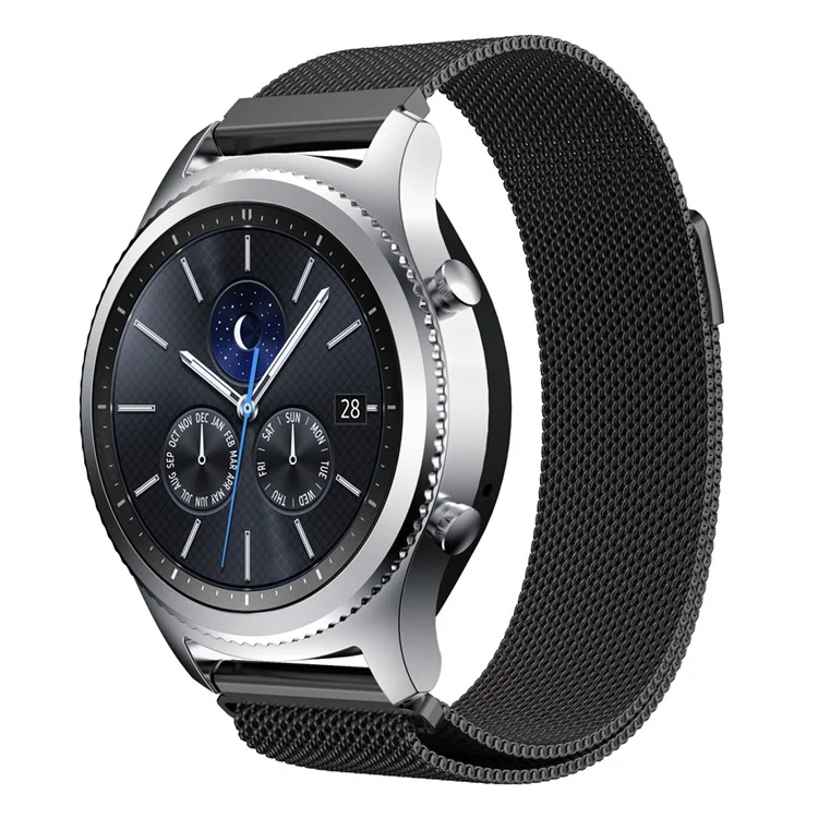 Luxury Milanese Stainless Steel Magnetic Watch Band for Samsung Gear S3 Frontier / S3 Classic - Black