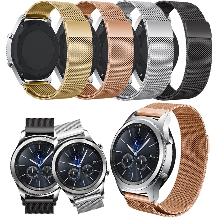 Luxury Milanese Stainless Steel Magnetic Watch Band for Samsung Gear S3 Frontier / S3 Classic - Black