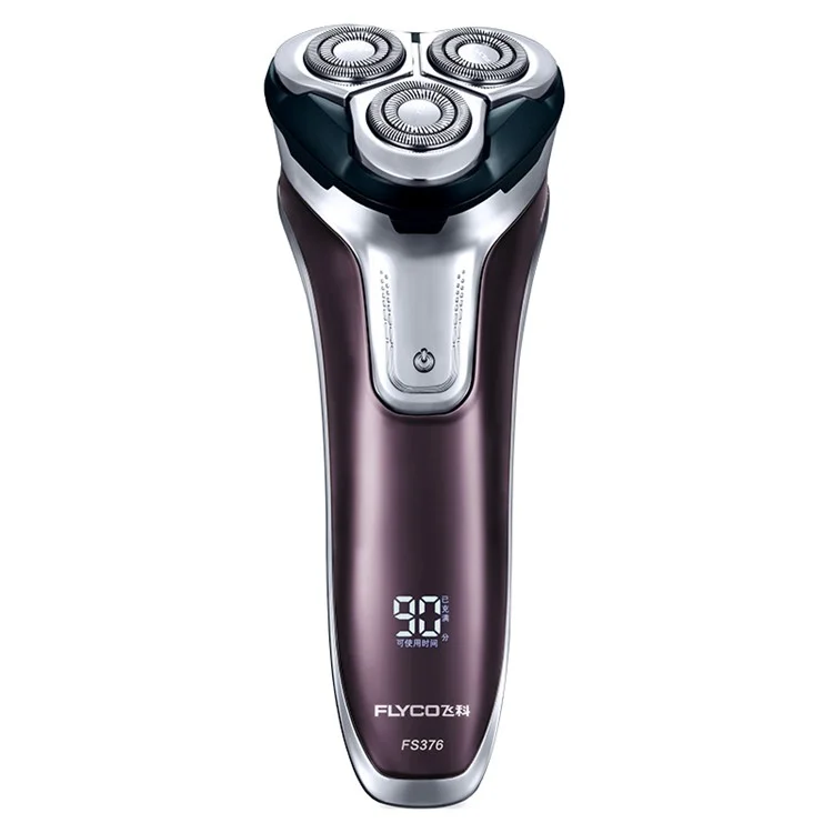 FLYCO FS376 3D Floating Triple-head Shaver Rechargeable Razor with LED Display