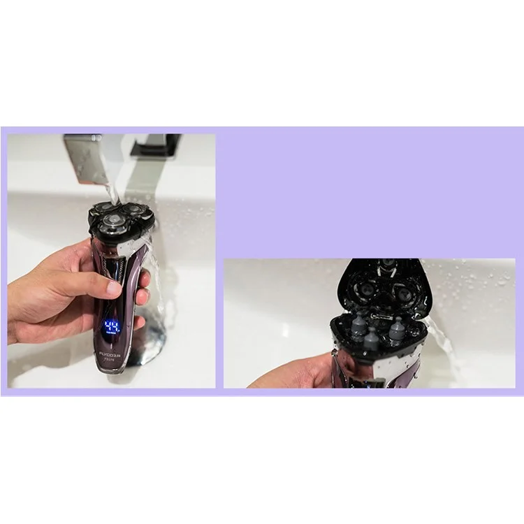 FLYCO FS376 3D Floating Triple-head Shaver Rechargeable Razor with LED Display