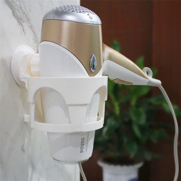 Bathroom Plastic Hair Blow Dryer Holder with Suction Cup