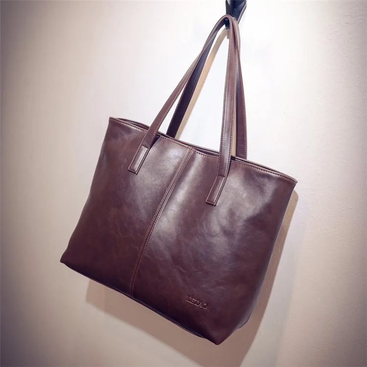 Fashion PU Leather Handbag Single Shoulder Bag for Women - Red Brown