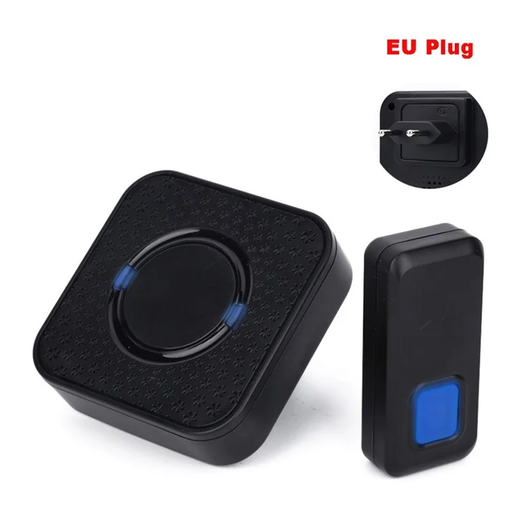 N6-1T1 Plug-In 300m Wireless Door Bell Kit 1 Transmitter + 1 Receiver, 55 Chimes - EU Plug