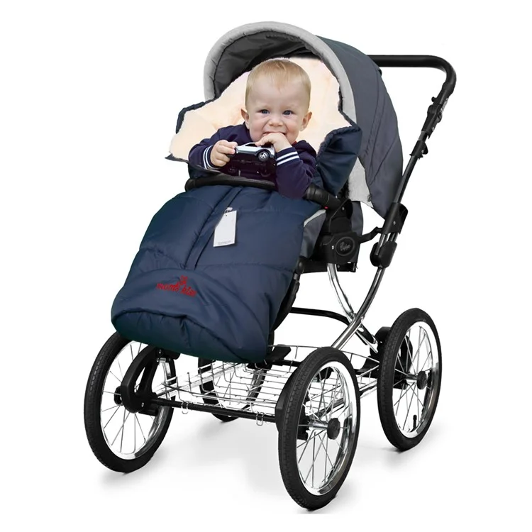 Warm Cotton Baby Stroller Envelope Thick Sleeping Bag for Winter Use - Dark Blue