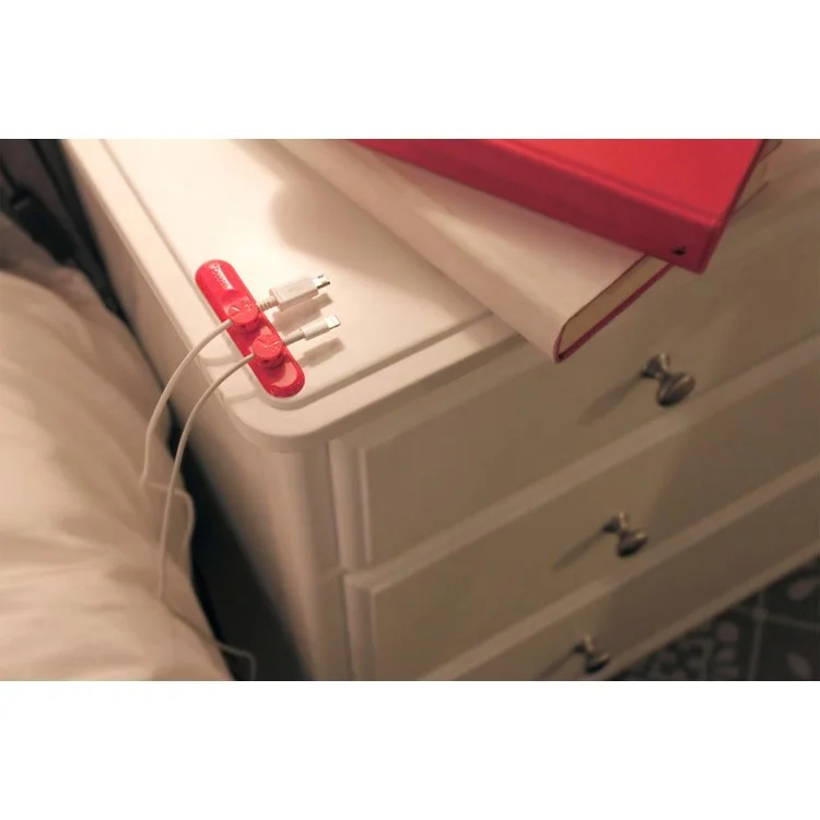 BCASE TUP Magnetic USB Cable Clips Wire Organizer 3 Sizes in 1 - Watermelon Red