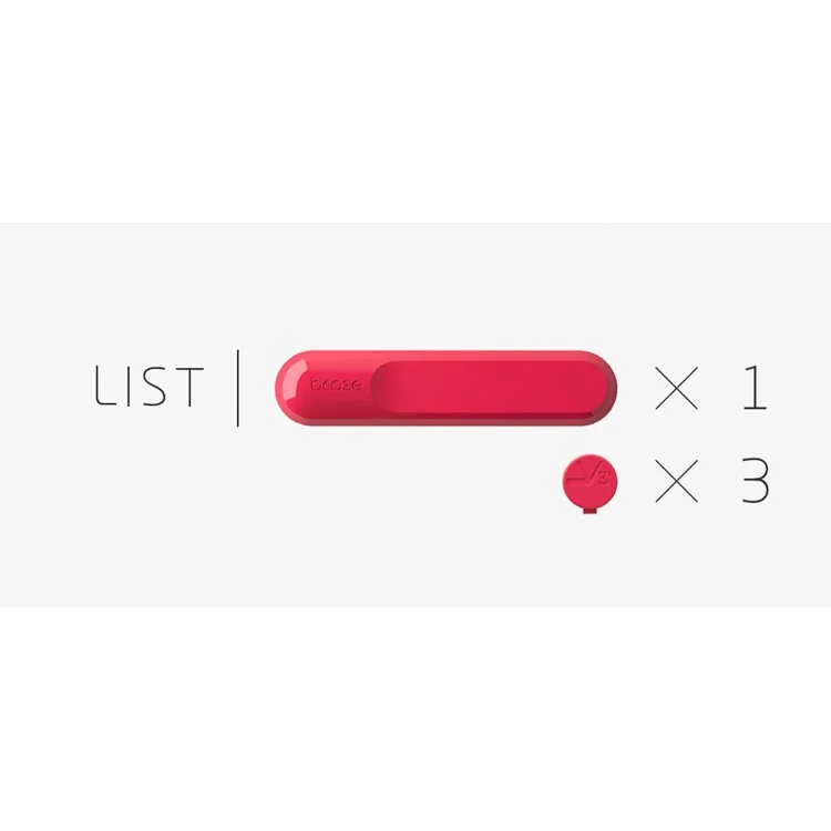 BCASE TUP Magnetic USB Cable Clips Wire Organizer 3 Sizes in 1 - Watermelon Red